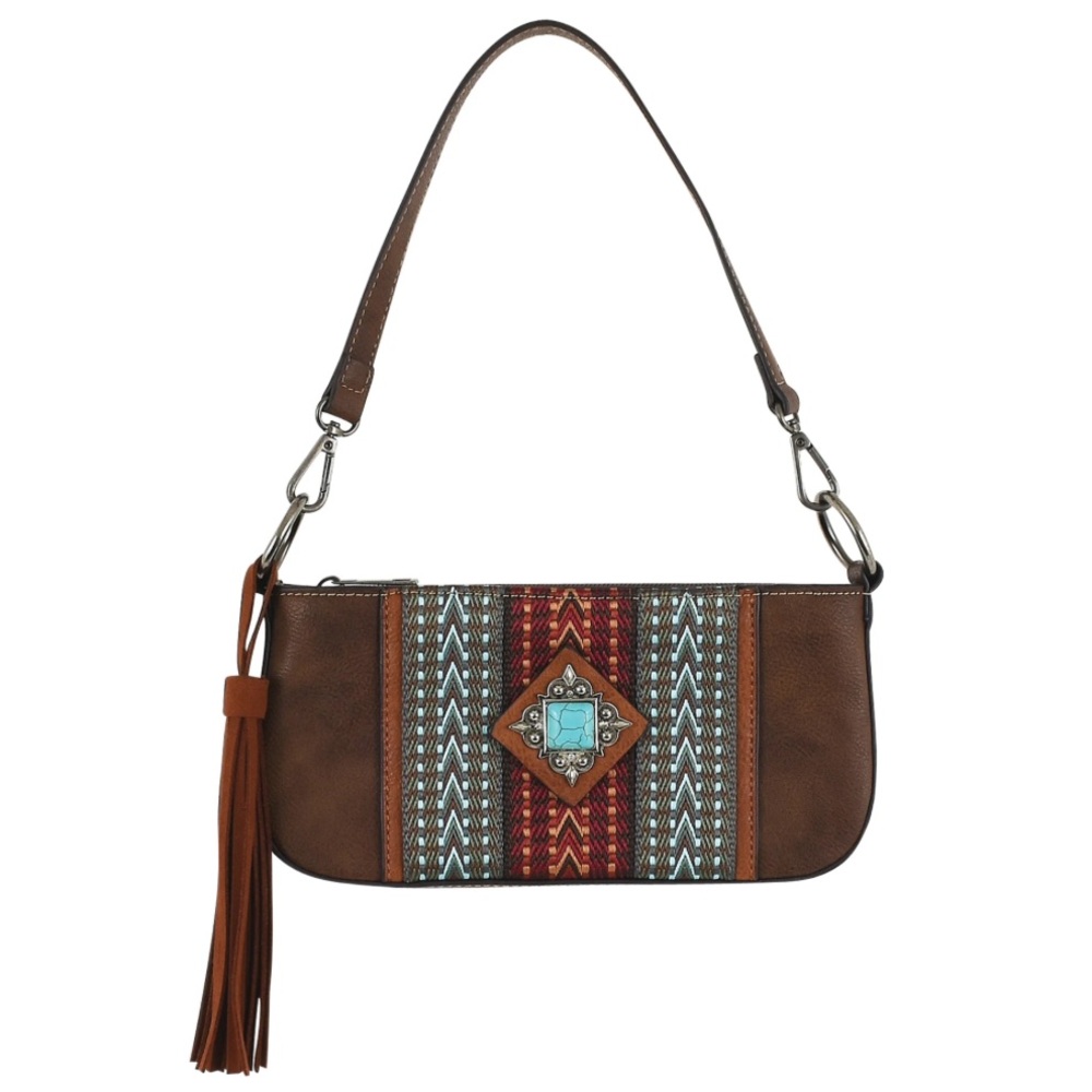 Justin Women’s Webbed Panel Convertible Mini Western Shoulder Bag New With Tag